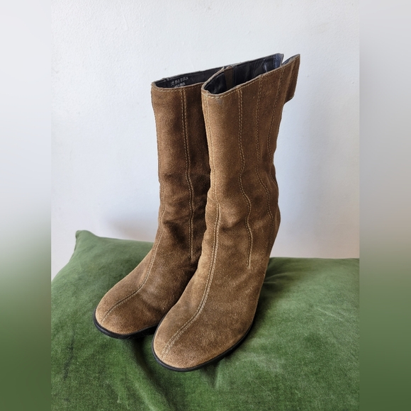 ❌SOLD❌Cole Haan x Nike Air suede block heel boots, khaki green - Picture 7 of 9